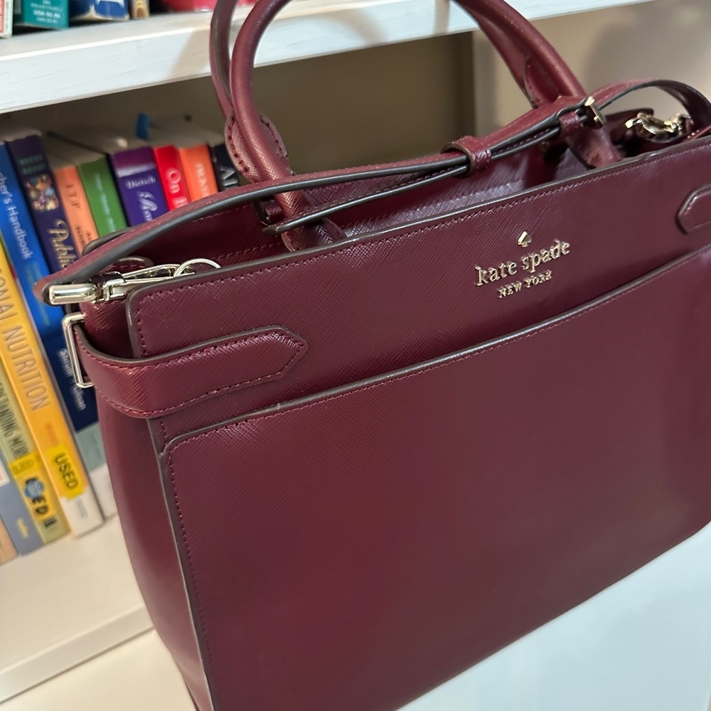kate spade New York Women’s Leather Briefcase Bag - Burgundy - Picture 3 of 14